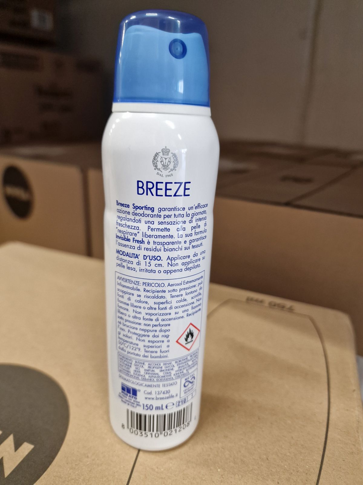 BREEZE SPORTING – sprejový dezodorant - zadná strana produktu