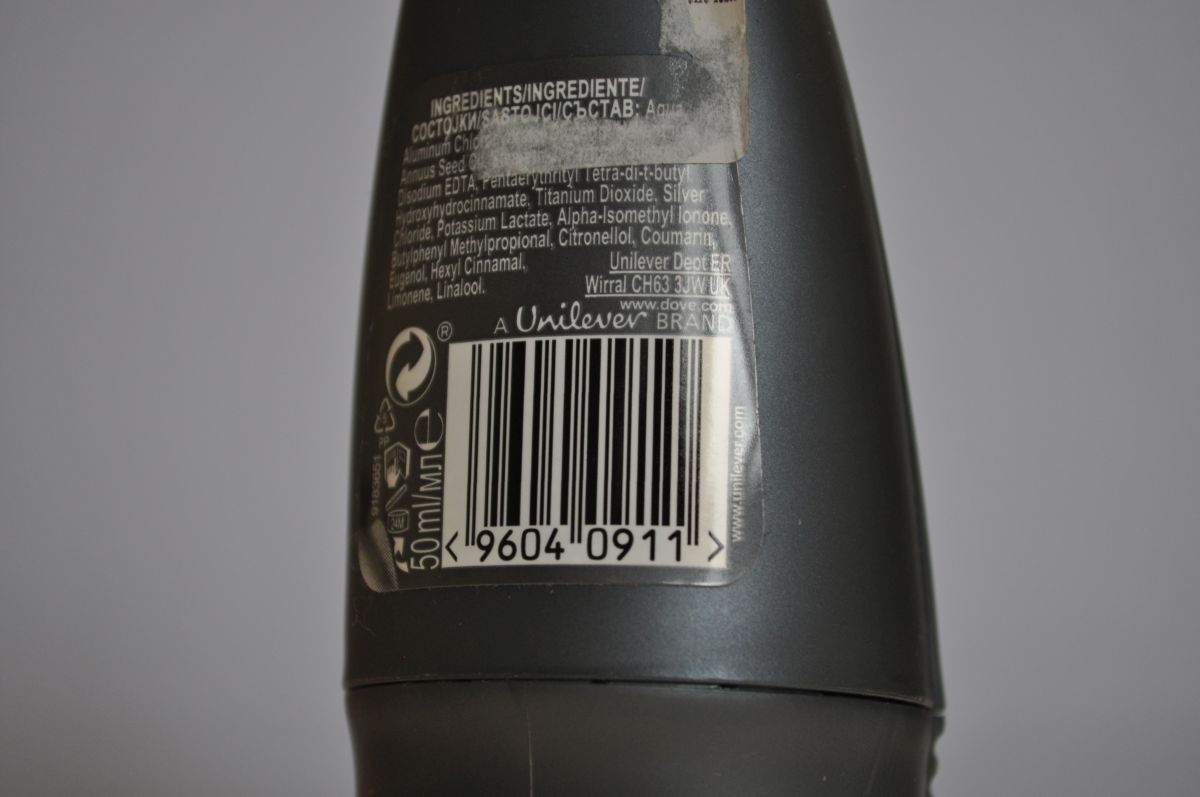 Dove Men Care Silver Control – dezodorant - zadná strana produktu