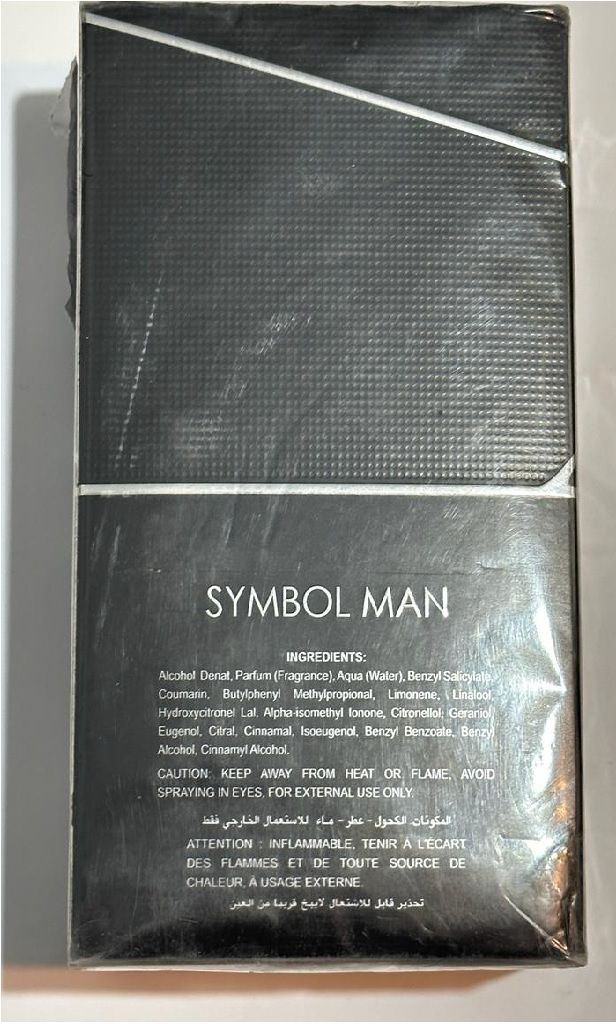 Symbol Man – parfumovaná voda pre mužov - zadná strana produktu