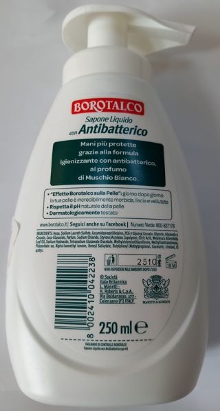 Antibacterial soap – tekuté mydlo foto zadnej strany produktu