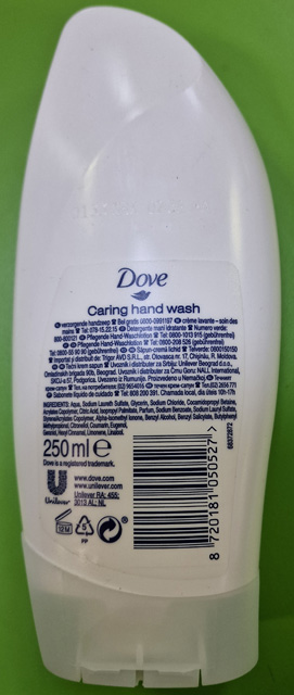 Caring Hand wash – tekuté mydlo na ruky foto zadnej strany produktu
