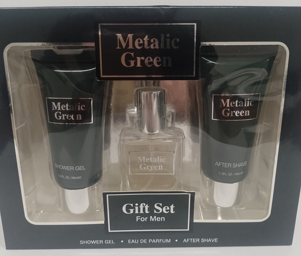 Metalic Green / Metalic Grey – kozmetická súprava pre mužov, darčeková sada - foto