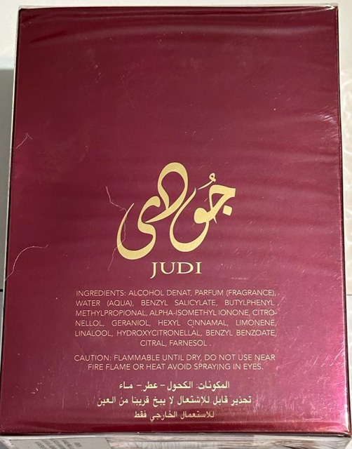 Judi – parfumovaná voda - zadná strana produktu