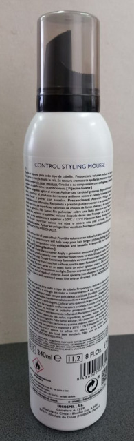 Control Styling Mousse – stylingová pena na vlasy zadná strana produktu