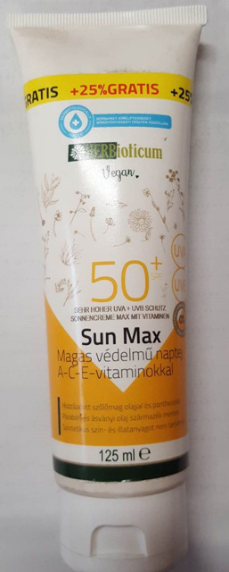 Sun Max lotion/Magas védelmű naptej A-C-E vitaminokkal – výrobok na ochranu pred slnečným žiarením - foto produktu