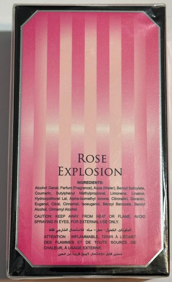 Rose Explosion – parfumovaná voda - zadná strana produktu