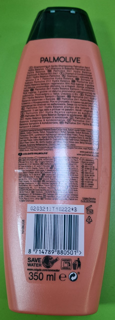 Shampoo hydra balance 2 in 1 – šampón foto zadnej strany produktu