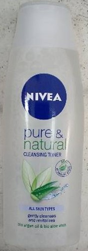 foto výrobku -  NIVEA PURE & NATURAL cleansing lotion with organic argan oil and organic aloe vera – čistiaca pleťová voda