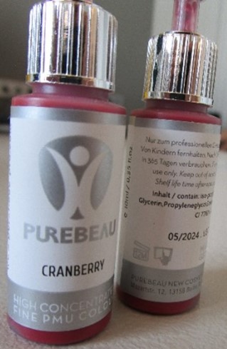foto výrobku -  Purebeau „Cranberry“ – farba na permanentný make-up